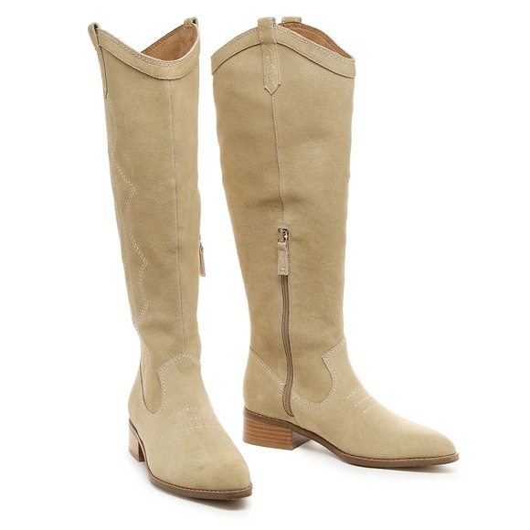 Kelsi Dagger Brooklyn Benson Oatmeal Suede Tall Boot - Picture 2 of 4